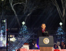 President Obama, Family Light the National Christmas Tree for the Final Time